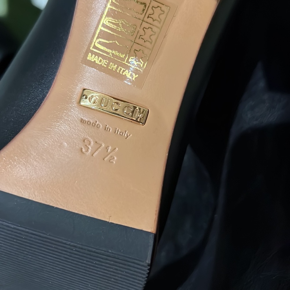 GUCCI 💚❤️ Knee High LISA Leather Boots 37.5 7.5 7 - Picture 9 of 14